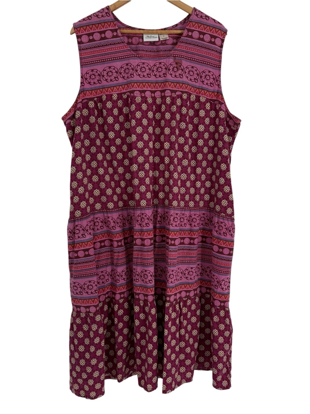 Vermont Country Store Cotton Sleeveless Muumuu Dress Size 3X Pink Mixed Floral